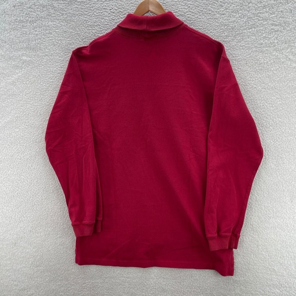 Vintage Polo Ralph Lauren Shirt Mens XL Red Turtleneck Crest Shield Embroidered - Picture 2 of 12
